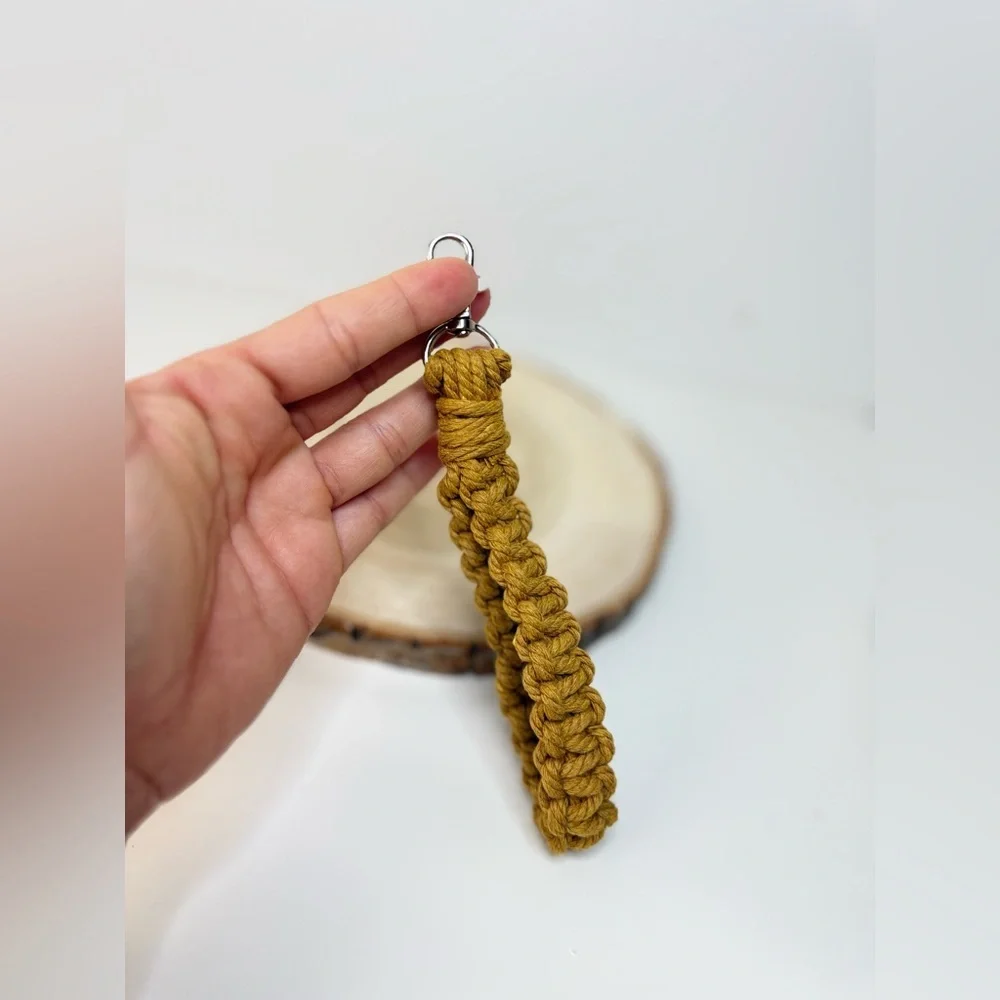 Boho Handcrafted Macrame Wristlet Keychain